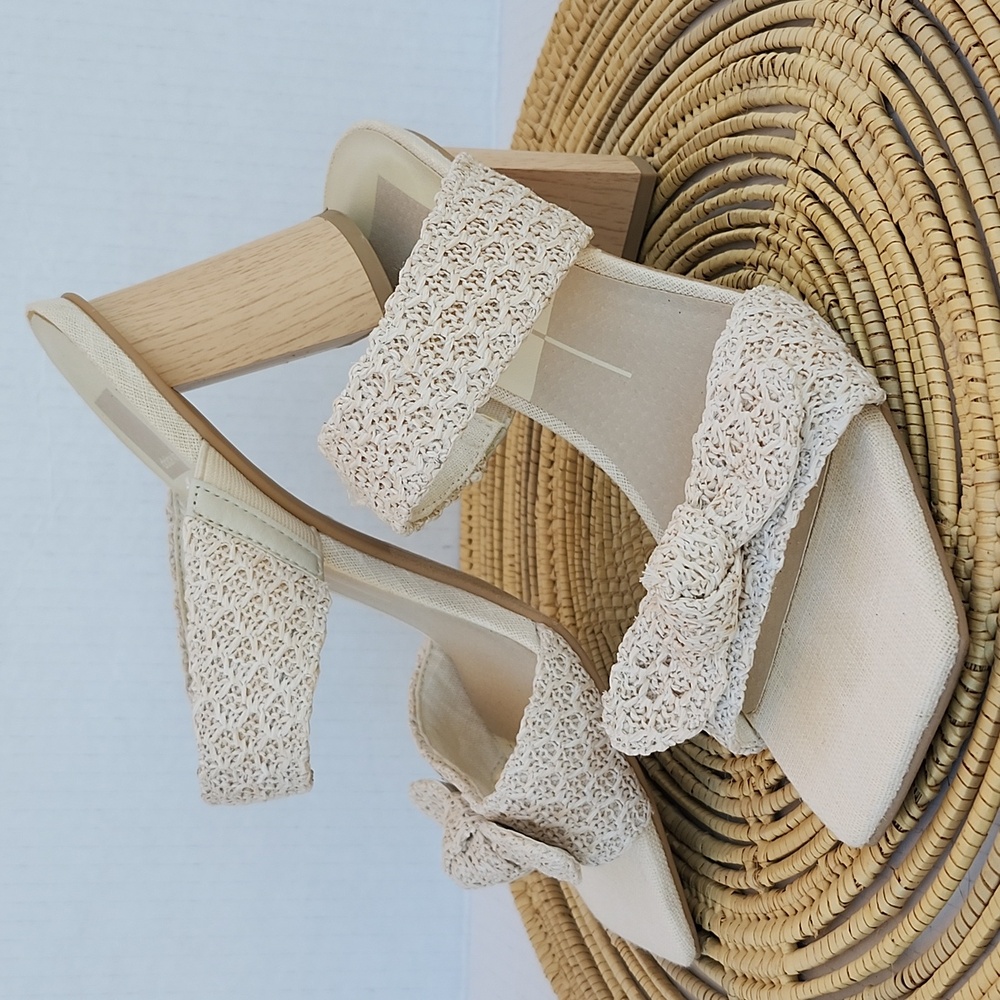 DOLCE VITA 2-BAND SLIDE-IN HEELED SANDALS - Picture 1 of 10
